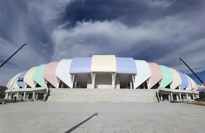 prepainted aluminum coil used in colorful architectural stadium facade