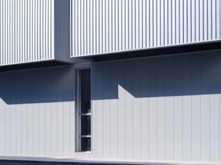 prepainted aluminum wall cladding used in modern building facade