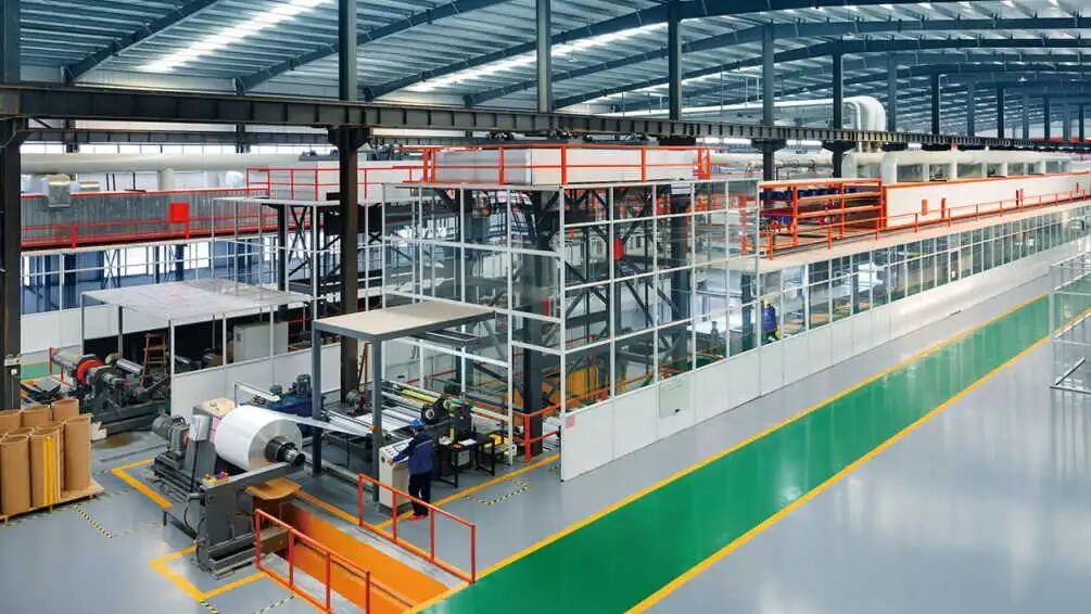 Prepainted steel coating line in modern factory for appliance steel production