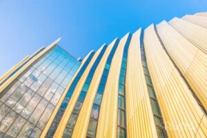 PVDF coated aluminum curtain wall facade building