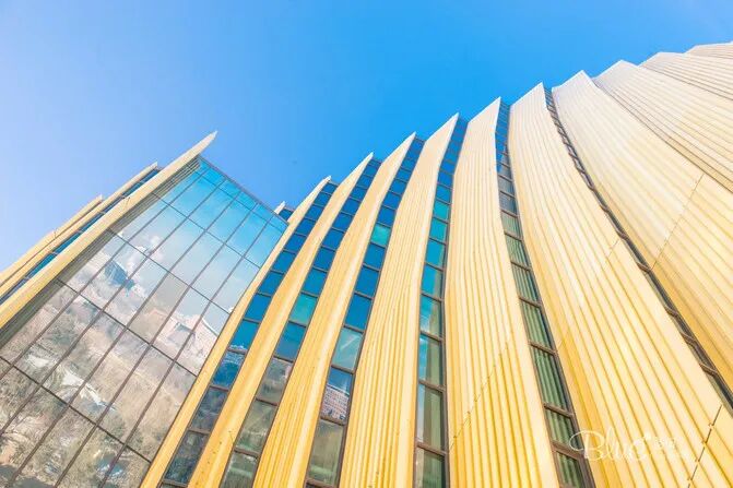 PVDF coated aluminum curtain wall facade building