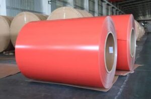 Red prepainted aluminum coil PVDF coated finished product for facade and roofing applications