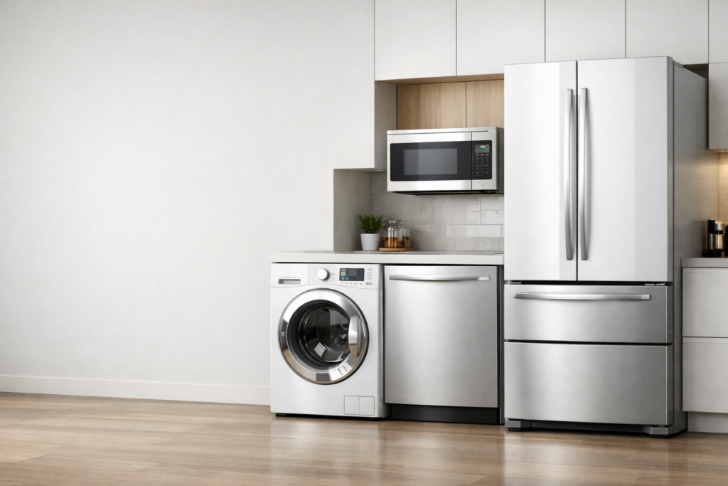 Modern home appliances made with color coated steel panels