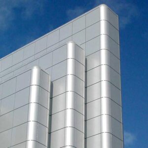 PVDF coated prepainted aluminum facade panels used in modern architectural building exterior