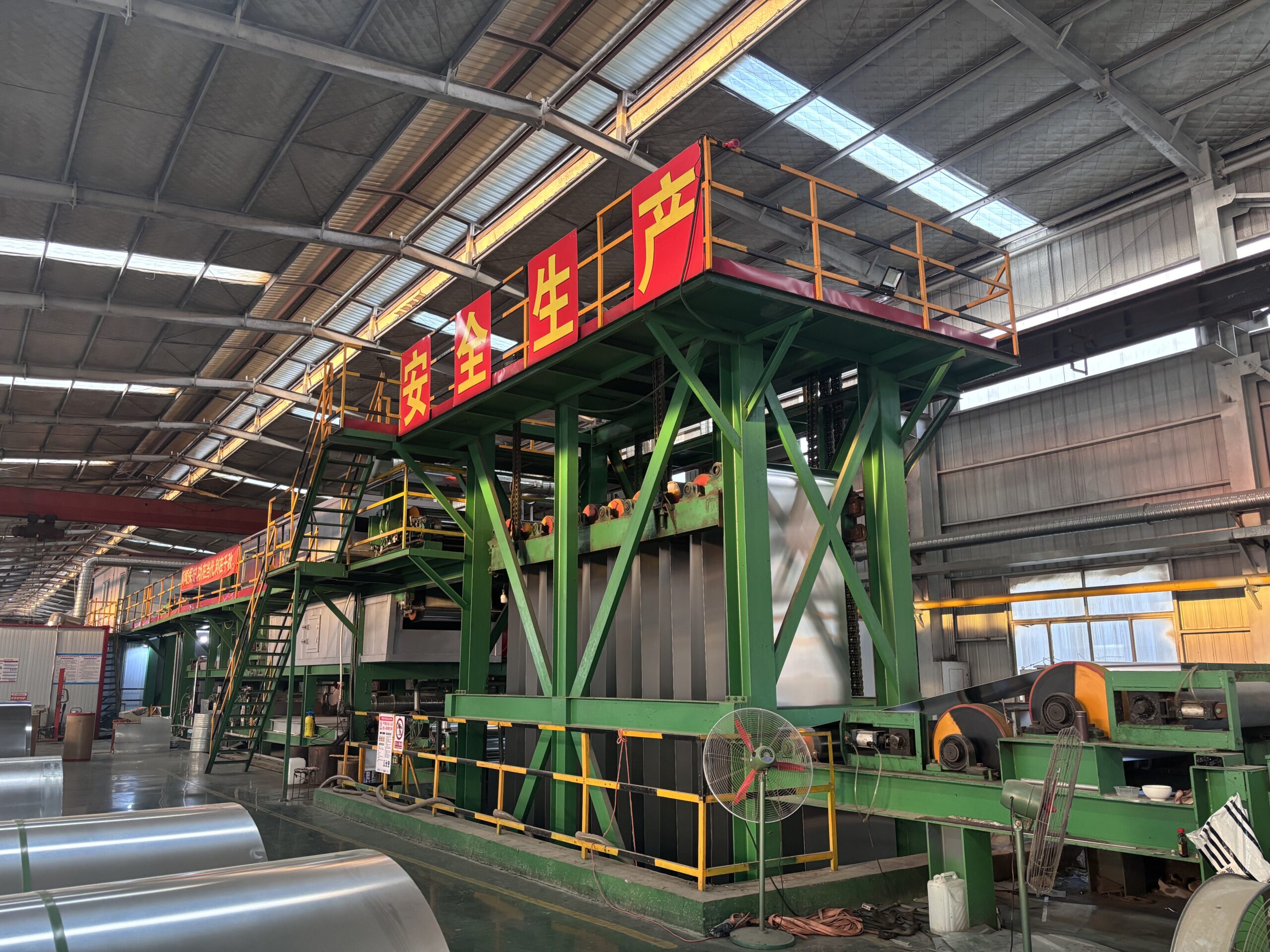Exit section of the coil coating production line