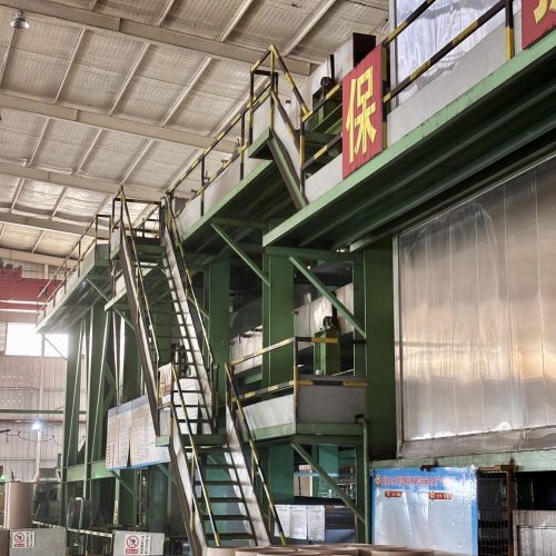 Industrial coating line for prepainted aluminum coils inside factory