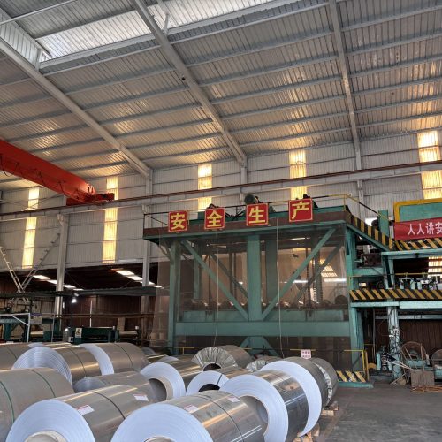 Entry section of the coil coating production line