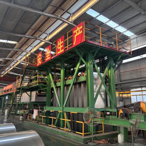 Exit section of the coil coating production line